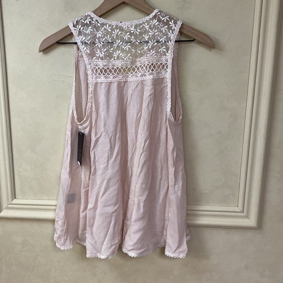 New! POL Blush Pink Semi Sheer Blouse - Picture 5 of 6